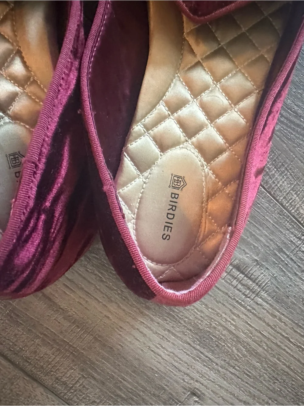 Birdies Velvet Loafers in Wine Red